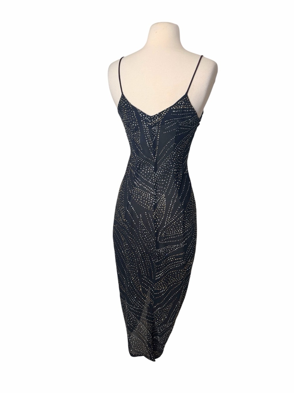 HEARTS 80’s VINTAGE SILVER & GOLD DRESS. - Picture 6 of 8